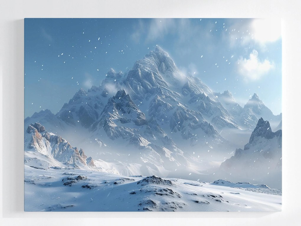 Vászonkép Canvas Hegyek Hó Tél Tájkép Természet Panoráma 80x60