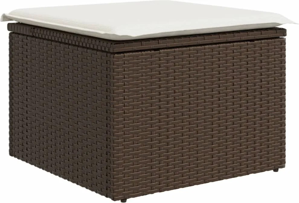 vidaXL barna polyrattan kerti szék párnával 55 x 55 x 37 cm