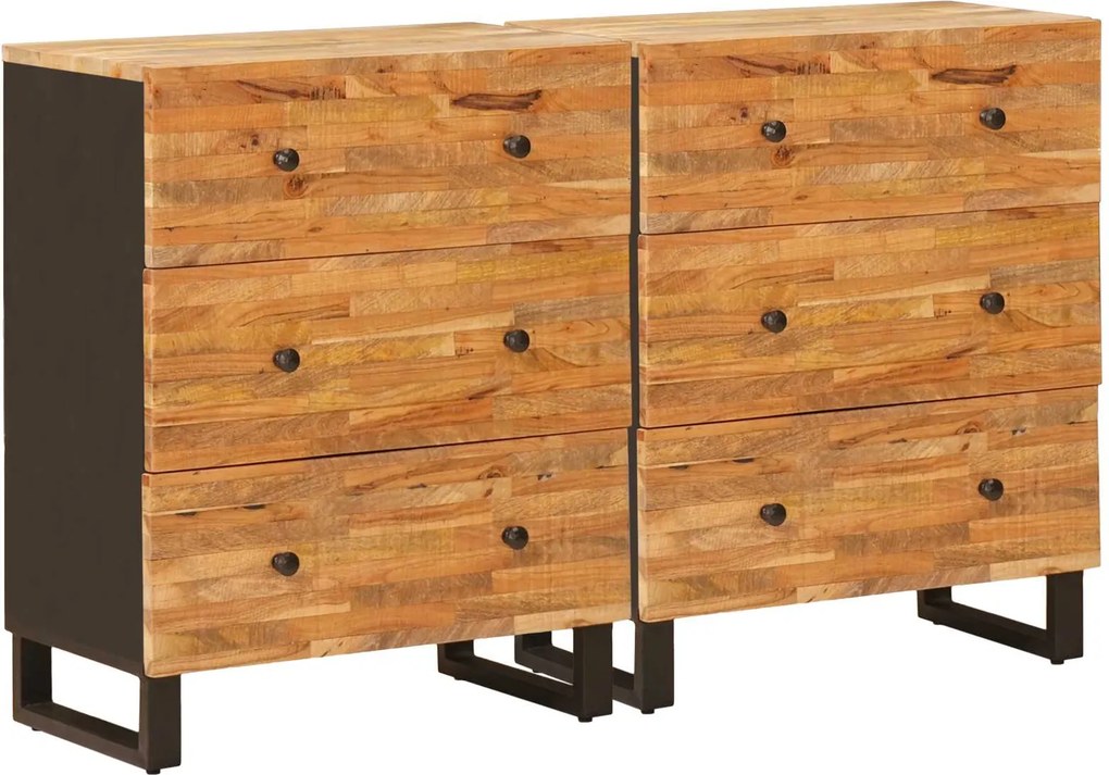 vidaXL Széf 2 pcs Barna 60 x 33 x 75 cm Tömör Mangófát