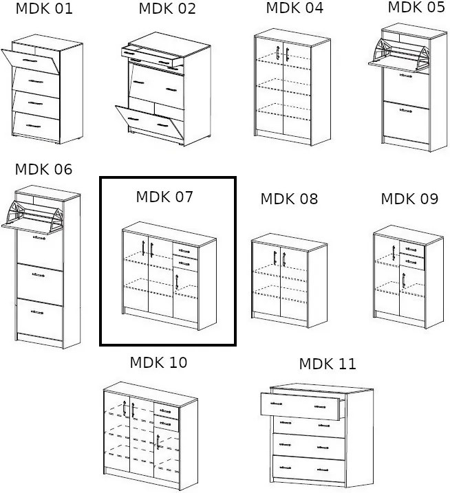 Mdk Cipősszekrény 07 sonoma