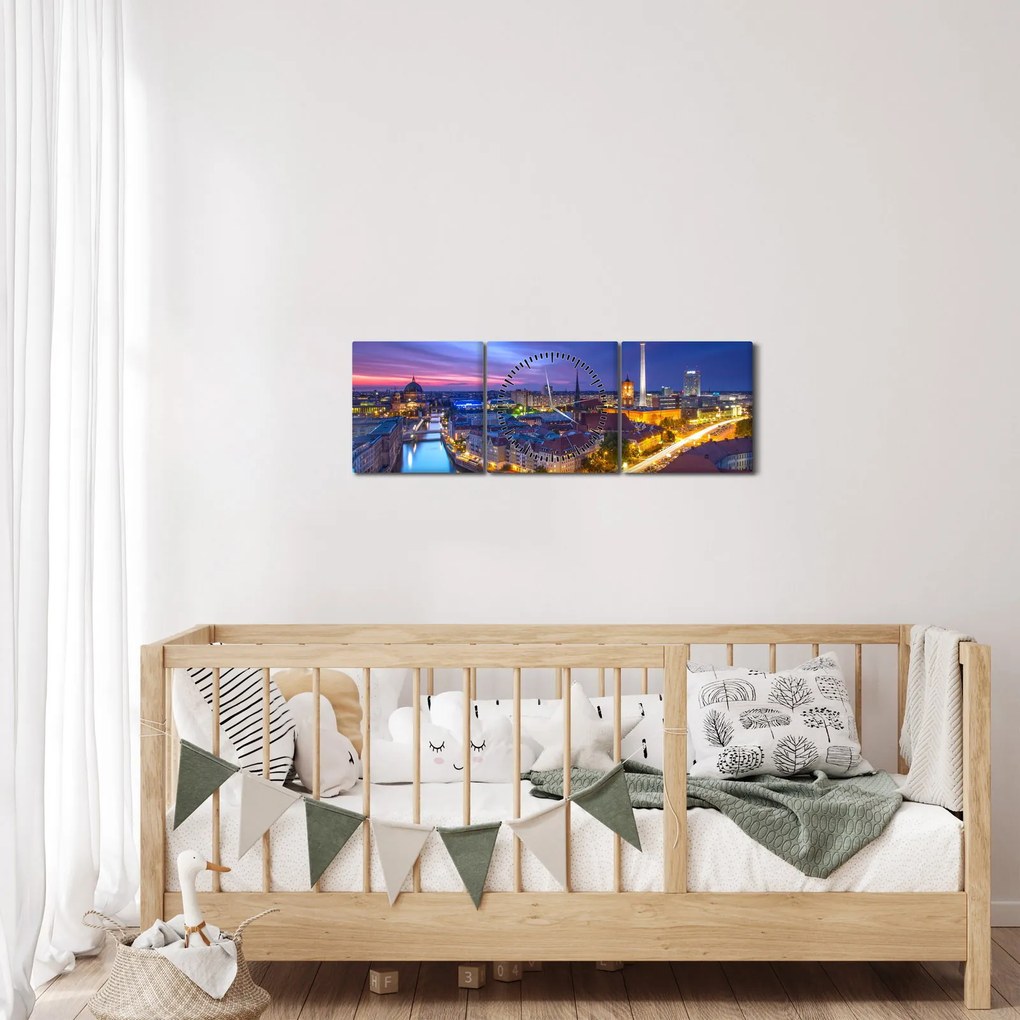 Kép - Kék ég Berlin felett (órával) (90x30 cm)