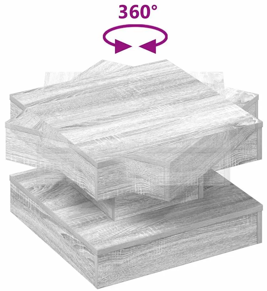 szürke sonoma dohányzóasztal 360 fokban forgatható 50x50x34,5cm