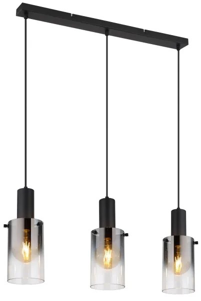 Globo 15907-3H - Csillár zsinóron FLORENTINA 3xE27/40W/230V fekete