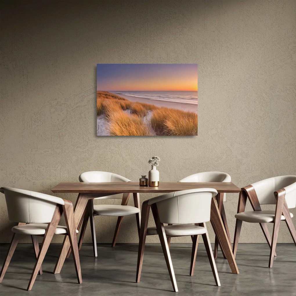 Üveg kép - Strand naplementében (70x50 cm)