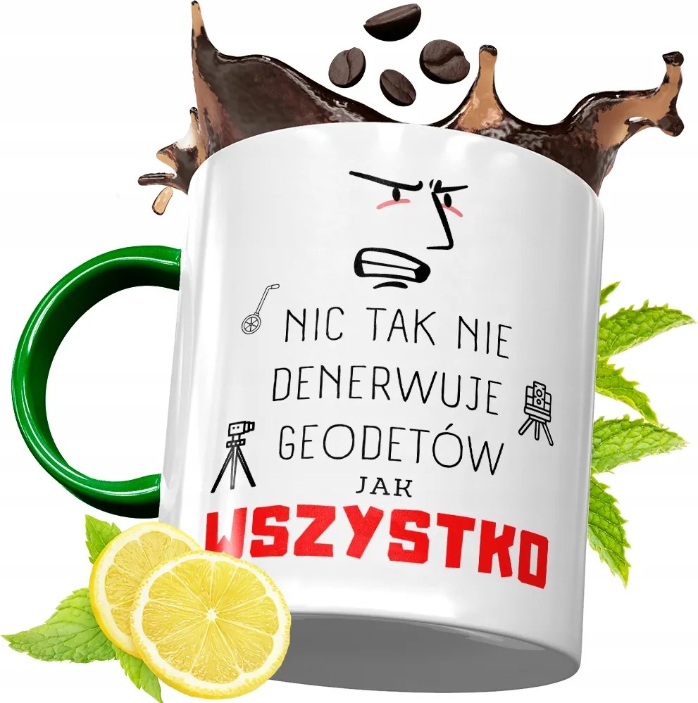 Zöld Bögre Földmérőnek Születésnapra Ajándék fényképes nyomattal