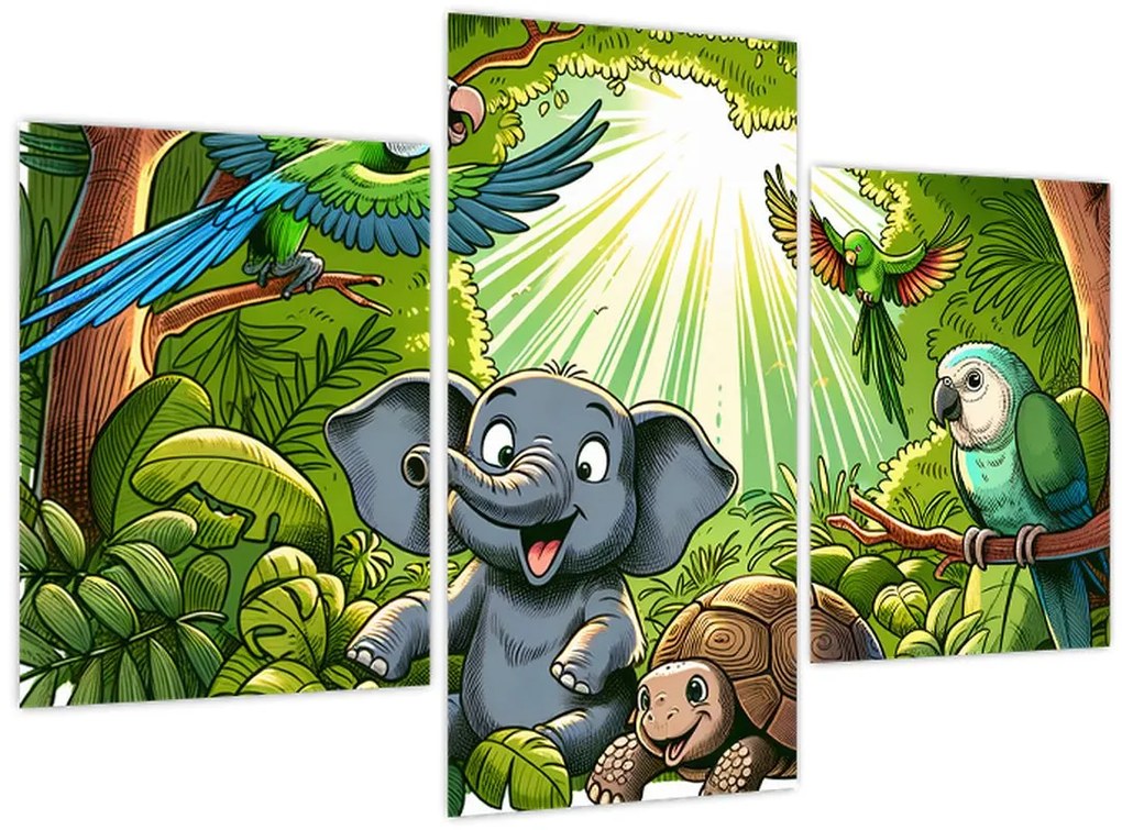 Kép - Vidám állatkák (90x60 cm)