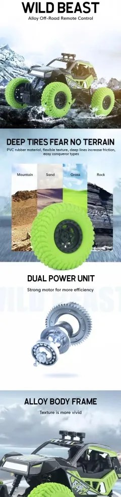 Climbing Challenger 1:20 Tengelyes meghajtású jármű terepjáró játék Autó CX-58 3.7V Lítium Akku