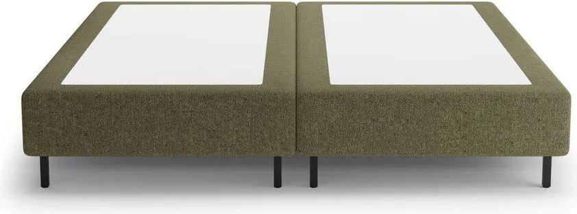 Zöld kárpitozott franciaágy ágytámla nélkül 200x200 cm Whale – Micadoni