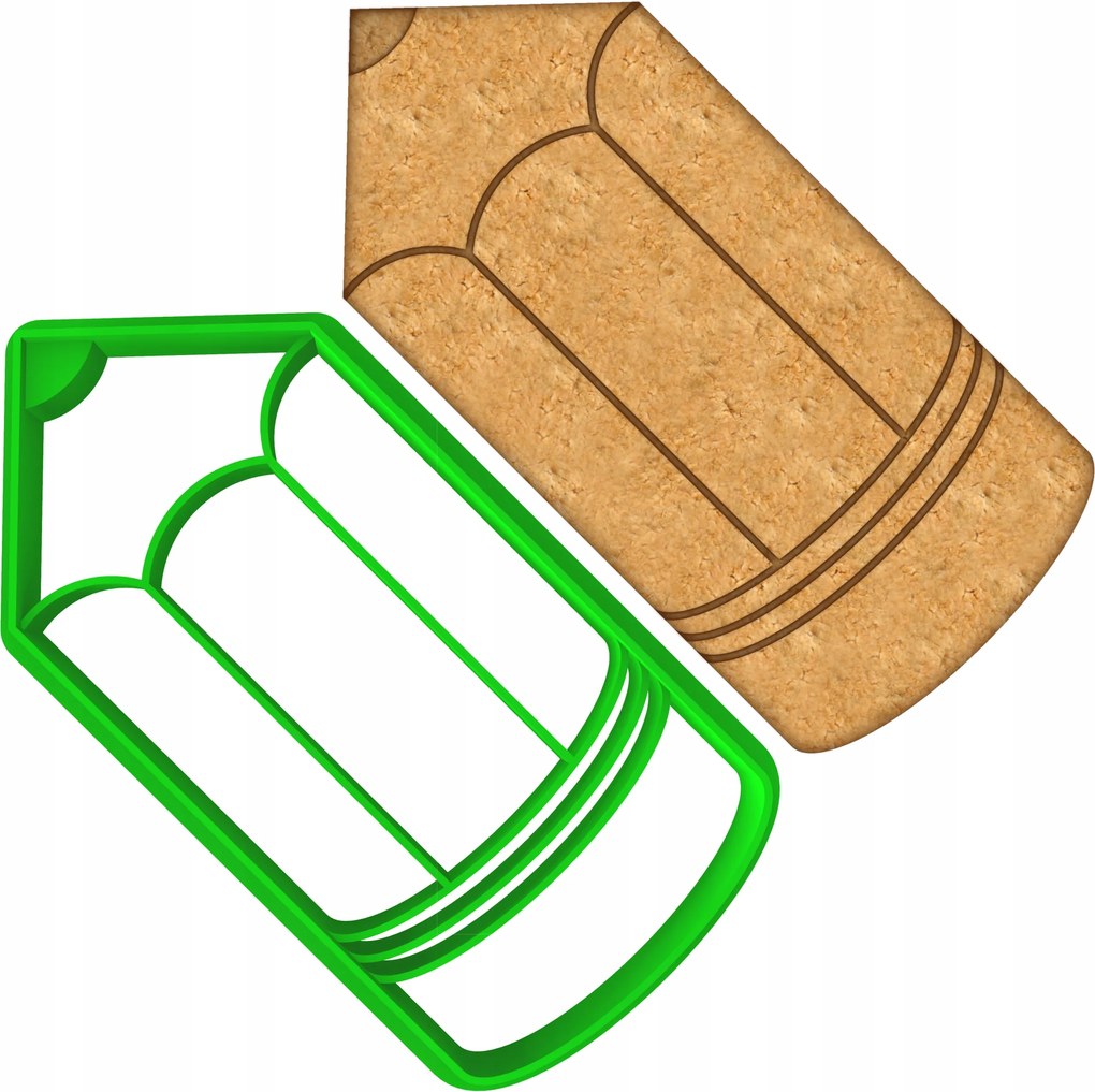 Forma Keksz- és mézeskalács lyukasztó Iskola Tudomány Zsírkréta Ceruza 9cm