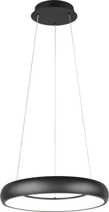 Matt fekete LED dimmelhető függőlámpa fém búrával ø 46 cm Cardona – Trio