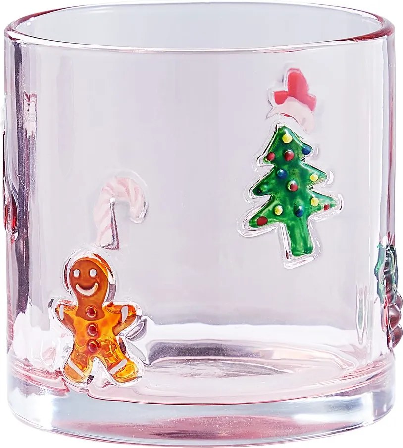 X-MAS üveg szélfogó 10 cm ,karácsony