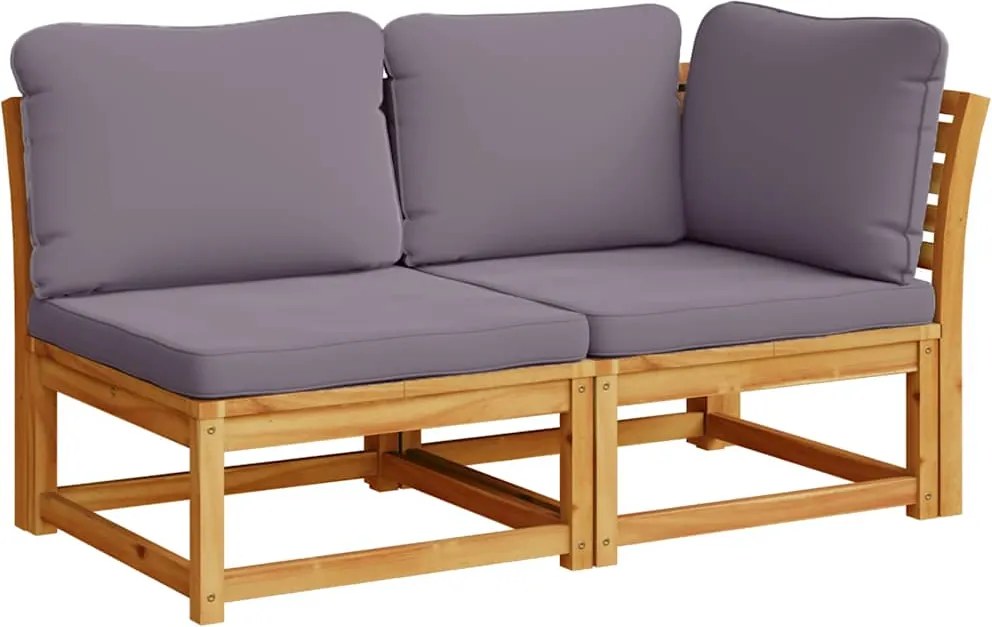 vidaXL 2 részes tömör akácfa kerti ülőgarnitúra párnákkal