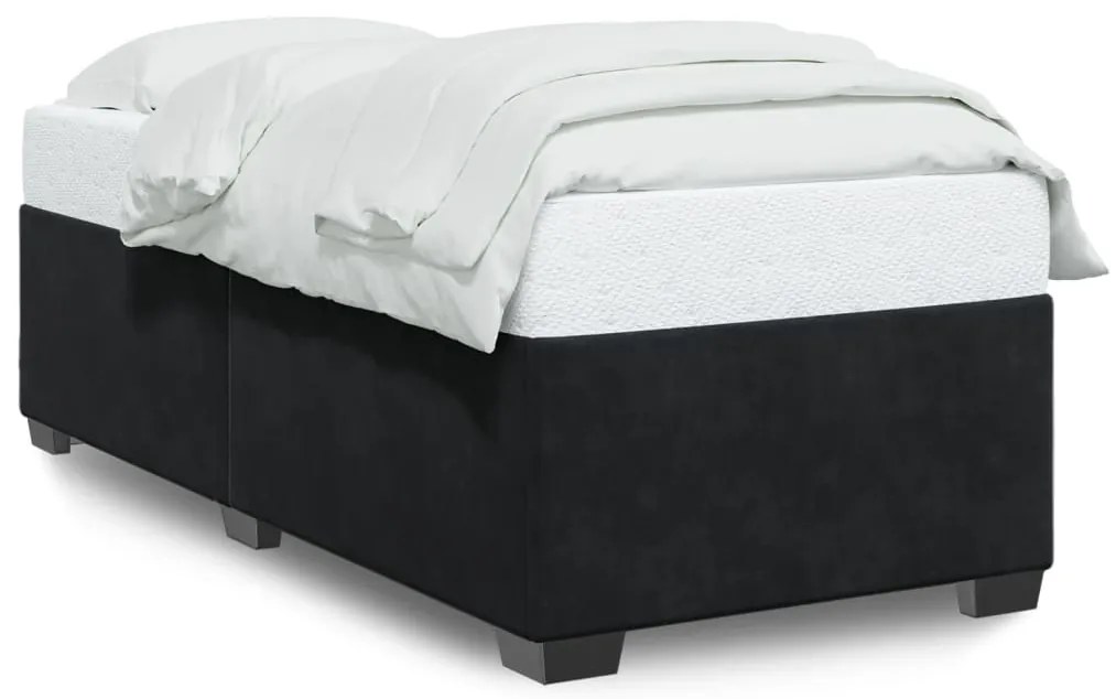 fekete bársony ágykeret 90x190 cm