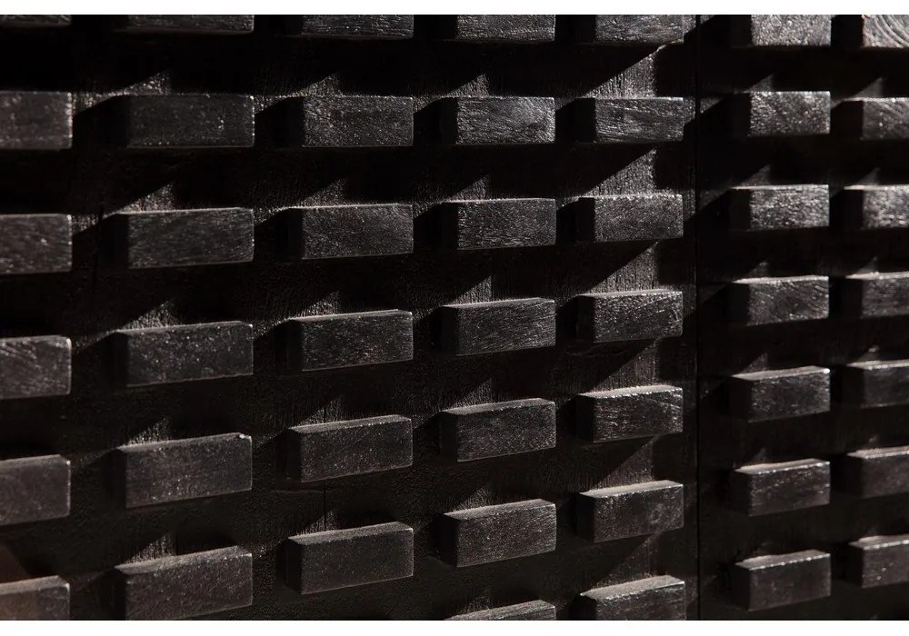 Fekete mangófa komód 200x80x40 cm Inaya – MOME