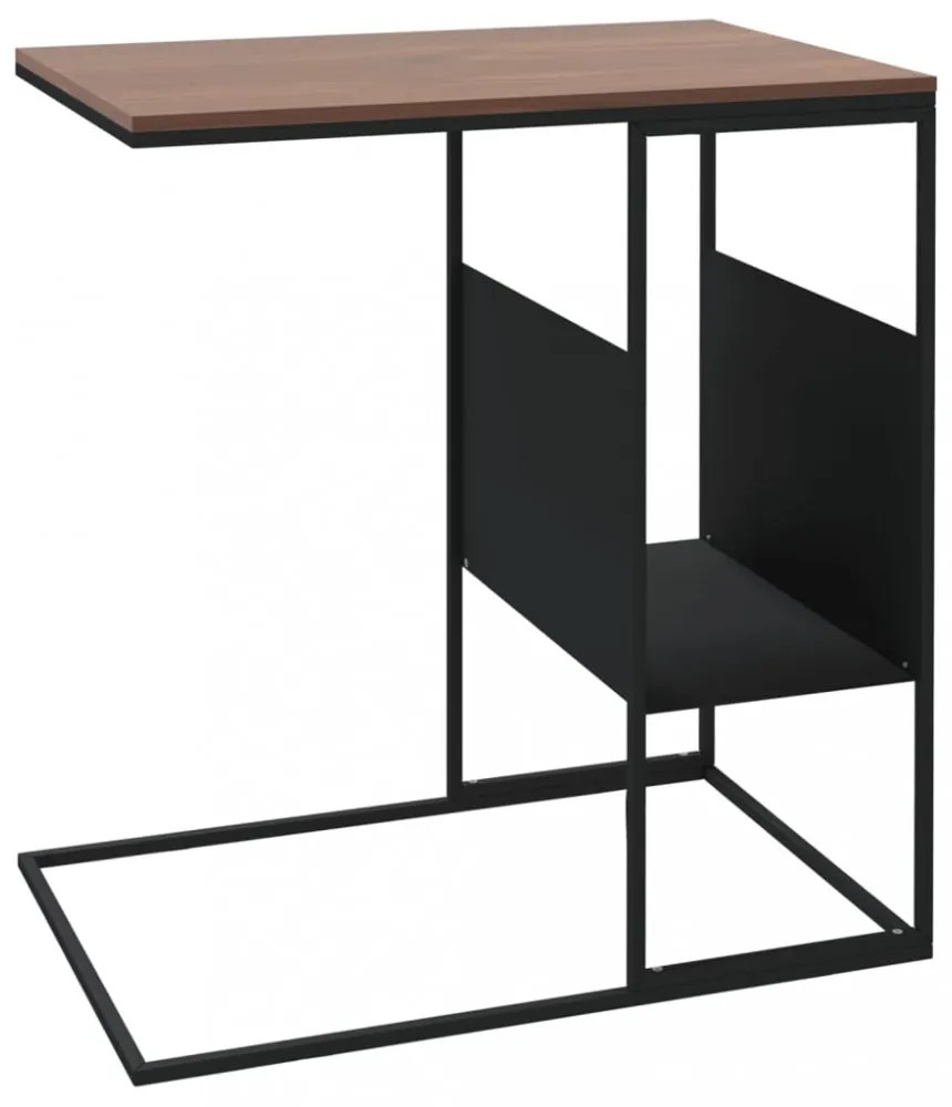 fekete szerelt fa kisasztal 55 x 36 x 59,5 cm