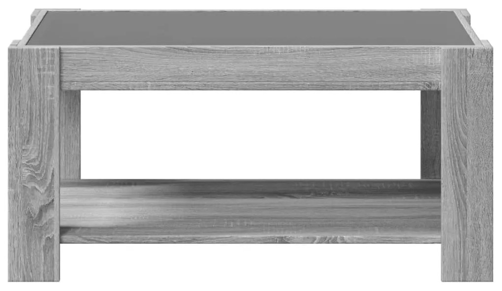 szürke sonoma szerelt fa dohányzóasztal LED-del 93 x 53 x 45 cm