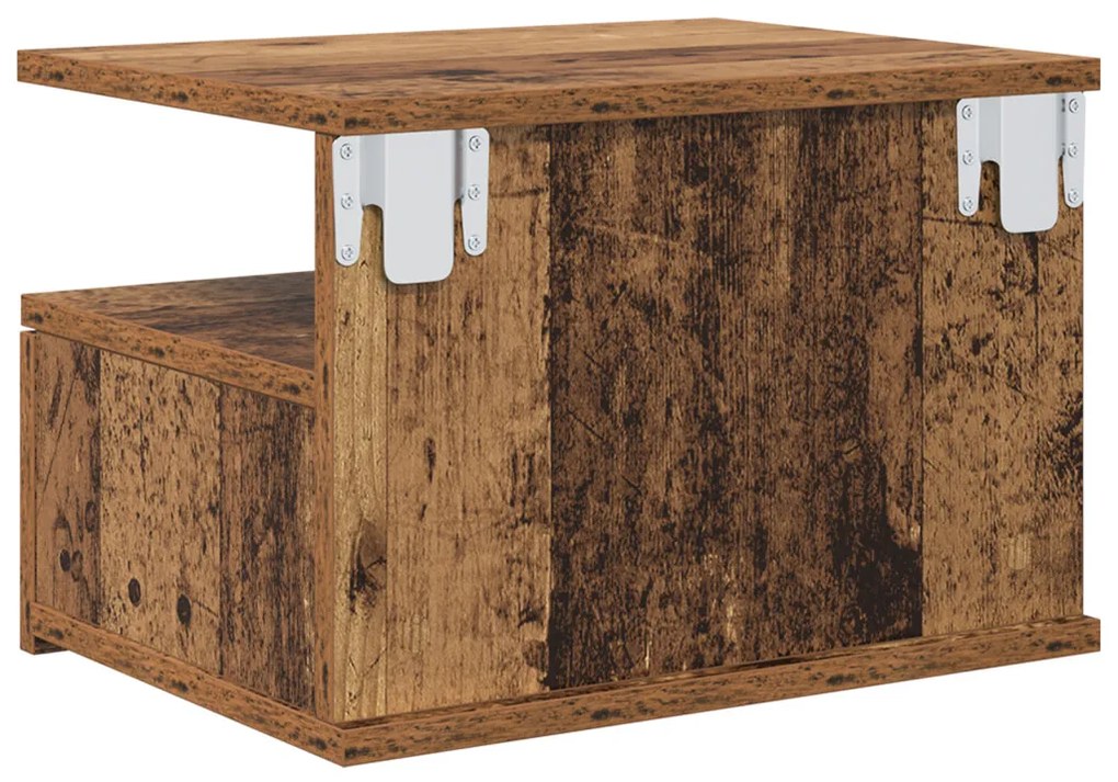 Falra Szerelhető Éjjeli Szekrények 2 db Régi fa 40x31x27 cm Reszelt Fa
