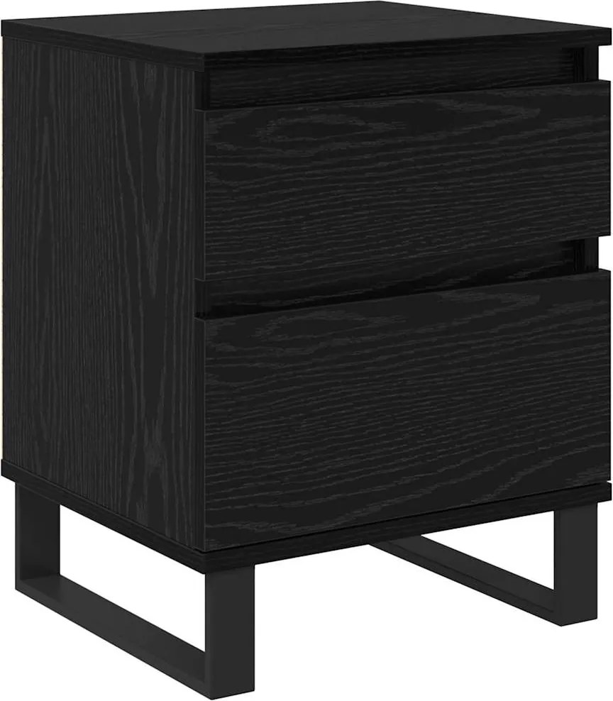 vidaXL Éjjeliszekrény fiókkal Fekete tölgy 40 x 35 x 50 cm Faanyag
