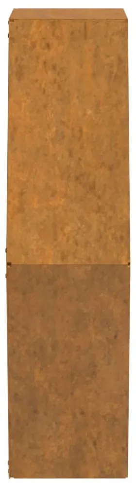 2 db rozsda színű corten acél fali növénytartó 46 x 10 x 40 cm