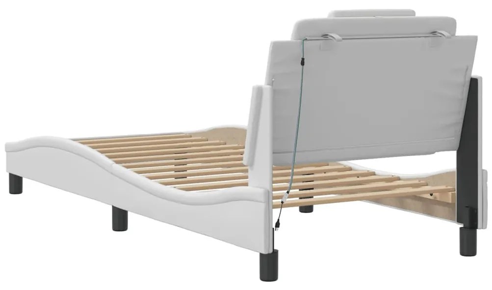 fehér ágykeret Viana LED-ekkel matrac nélkül 90x190 cm