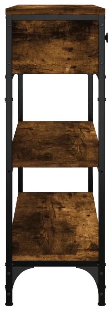 füstös tölgy színű szerelt fa tálalóasztal 72,5x25x75 cm