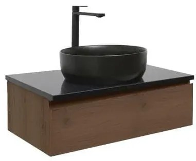 Fürdőszobaszekrény mosdókagylóval SAT B-Way 59x30x45 cm matt dió BWAY60NUTZUB