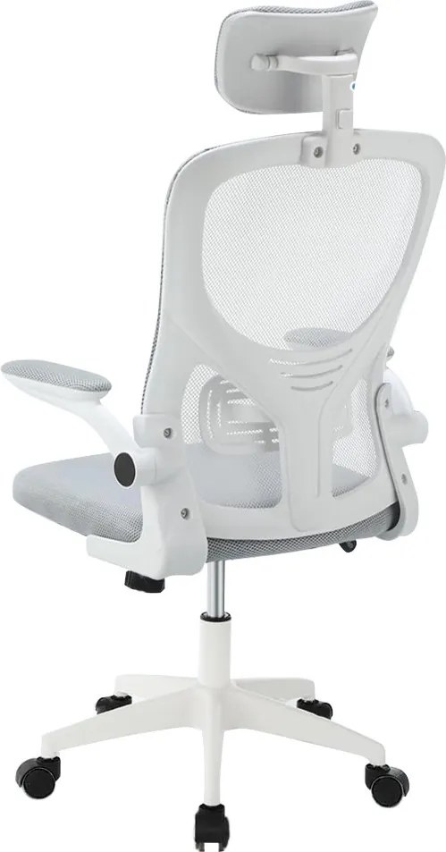 Ergonomikus irodai szék deréktámasszal, fejtámlával, szürke