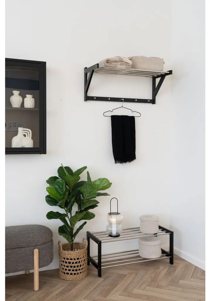 Lucena dekorációs lámpás, fém/üveg, fekete