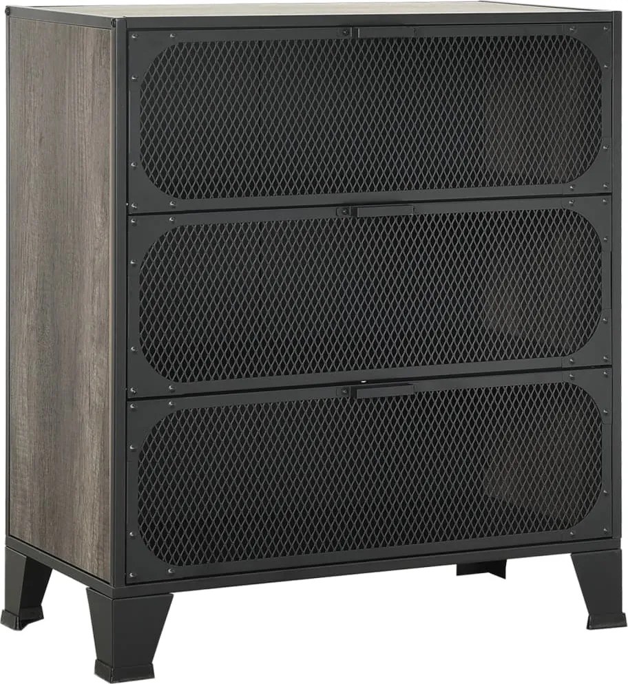 vidaXL szürke fém és MDF tárolószekrény 72 x 36 x 82 cm