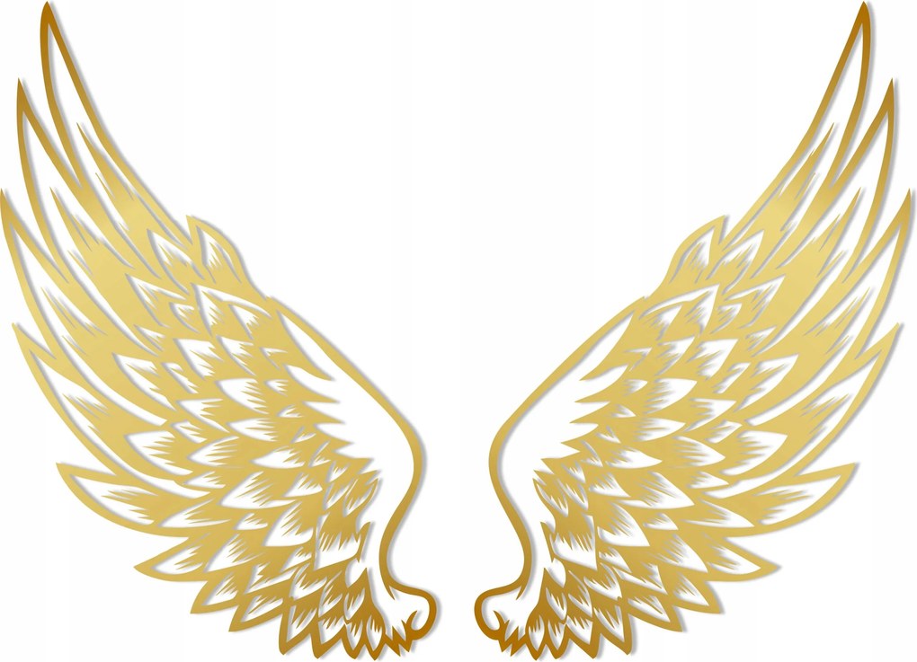 Fali dekoráció Szárnyak Arany 80x115 falra Mdf panel Tömör nagy xl