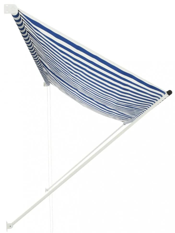 feltekerhető kék és fehér napellenző 350 x 150 cm