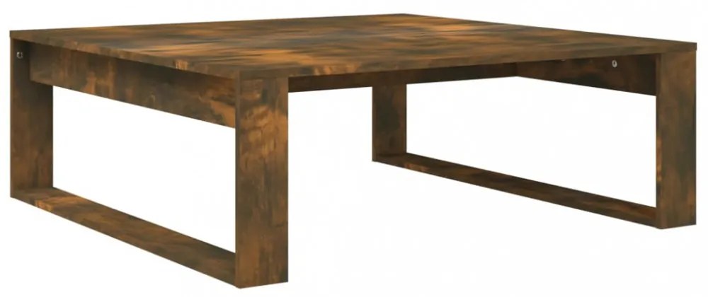 füstös tölgy színű szerelt fa dohányzóasztal 100 x 100 x 35 cm