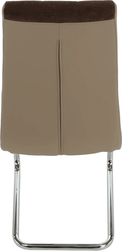 Étkezőszék, barna szövet/textilbőr bézs/króm, SALOMA NEW