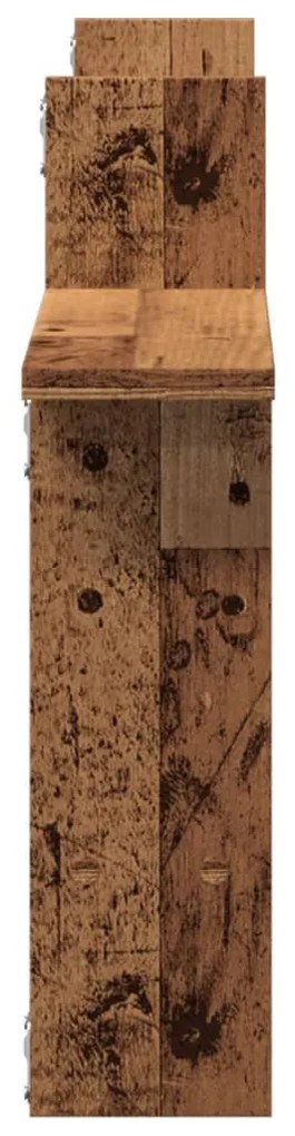 2 db antik fa színű szerelt fa fali polc 50 x 12 x 50 cm