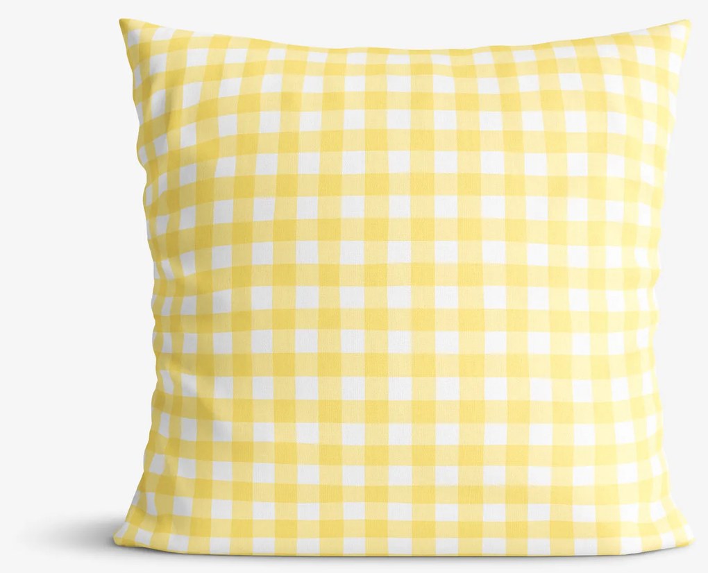 Goldea dekoratív párnahuzat - sárga kockás 30 x 50 cm