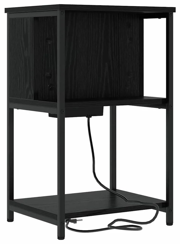 Éjjeliszekrény 2 pcs Musta tammi 38 x 31 x 61 cm Faanyag
