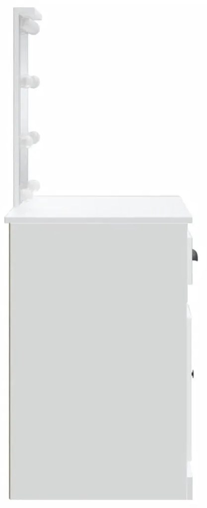 fehér fésülködőasztal LED-lámpákkal 90x42x132,5 cm