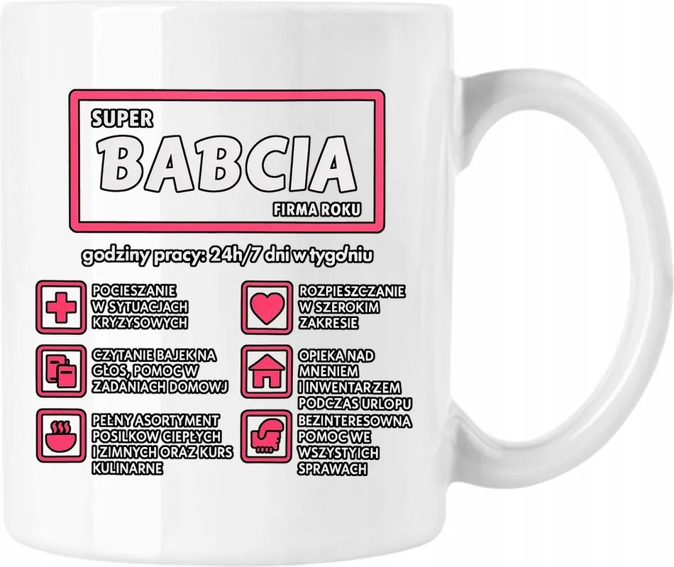 Szuper Nagymama bögre Az Év Cége Fehér 330ml