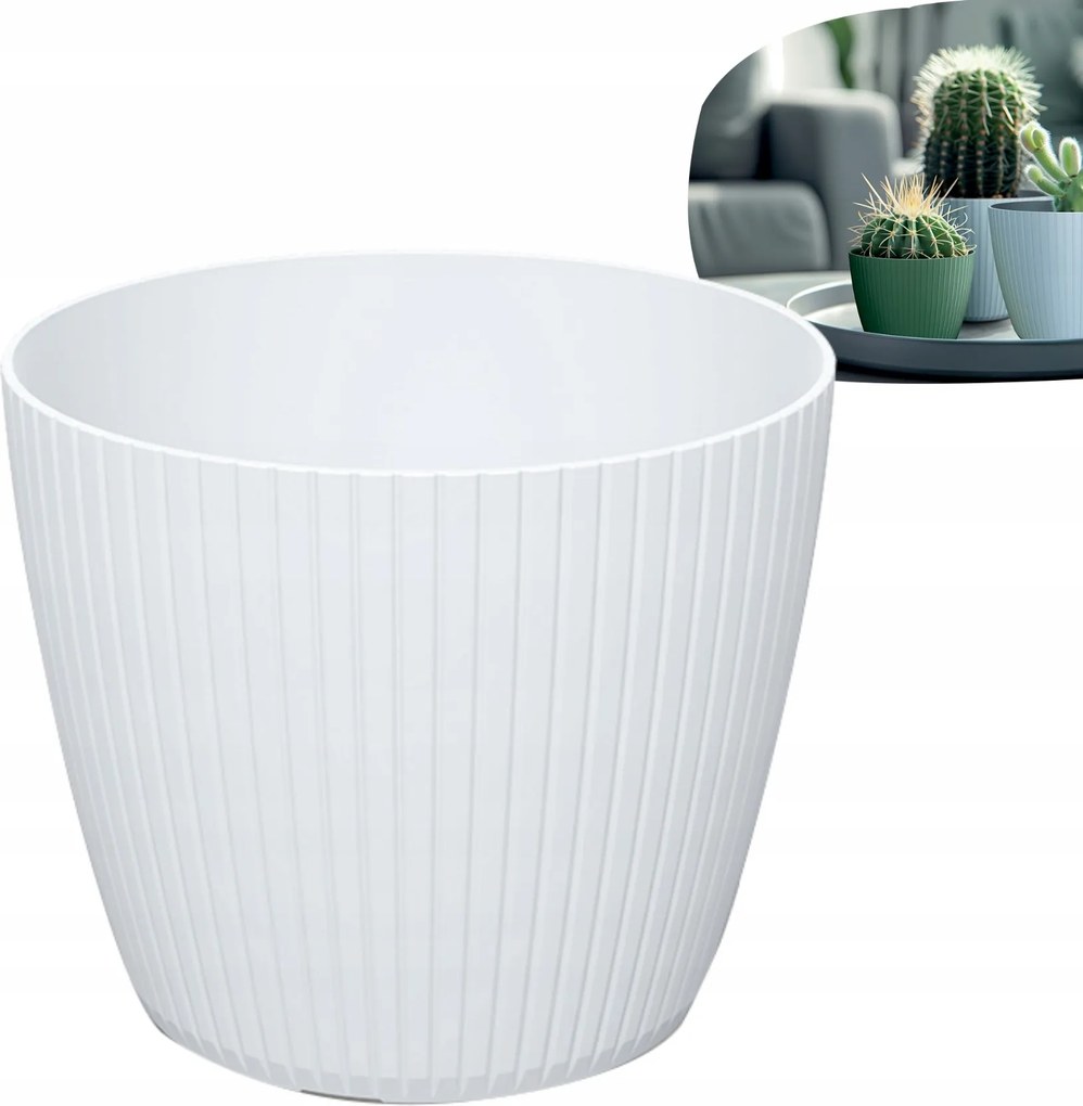 Fehér virágcserép 30 cm Hófehérke Gumi Fedő Lengyel Termék Nice