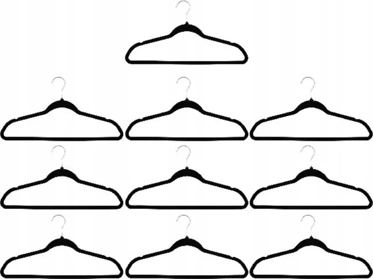 Akasztók fekete 45X22,5X0,5 CM Alpina 10db