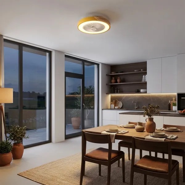 Brilagi - dimmelhető ventilátoros LED-lámpa LED/38W/230V 50 cm arany/tölgy + távvezérlő