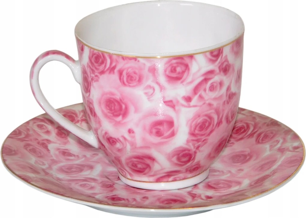 Kávéscsésze Csészealjjal Tea Rózsaszín