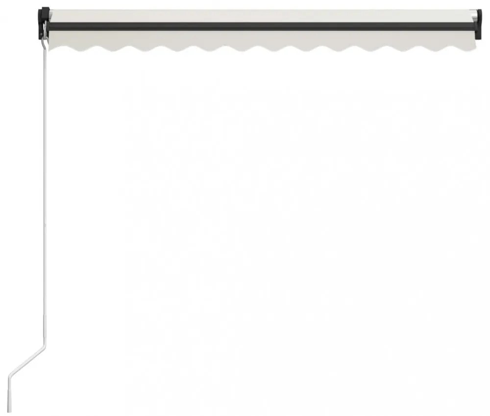 krémszínű kézzel kihúzható LED-es napellenző 300 x 250 cm