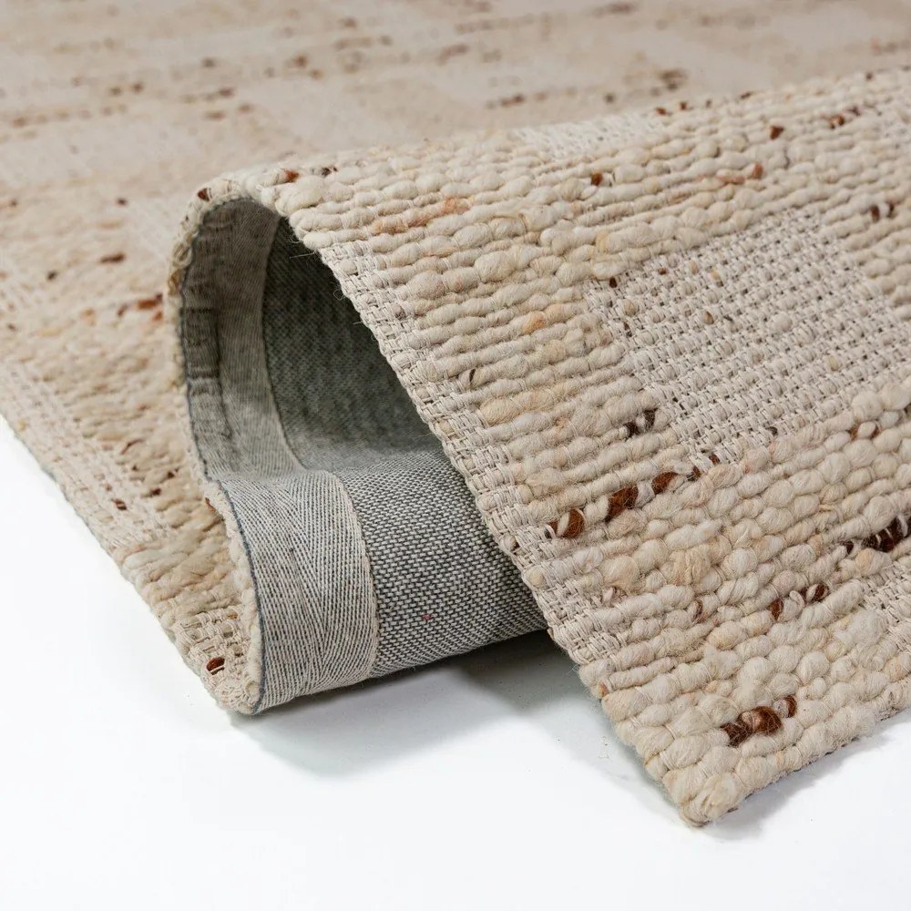 Natúr színű kézi szövésű gyapjúkeverék szőnyeg 160x230 cm Rova Blend – Flair Rugs