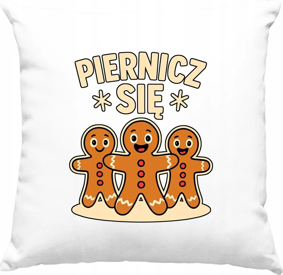 Karácsonyi párna Humor Mézeskalács fehér