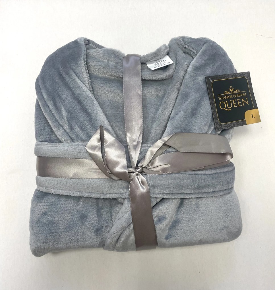 Queen szürke mikroszálas fürdőköpeny TiaHome - S