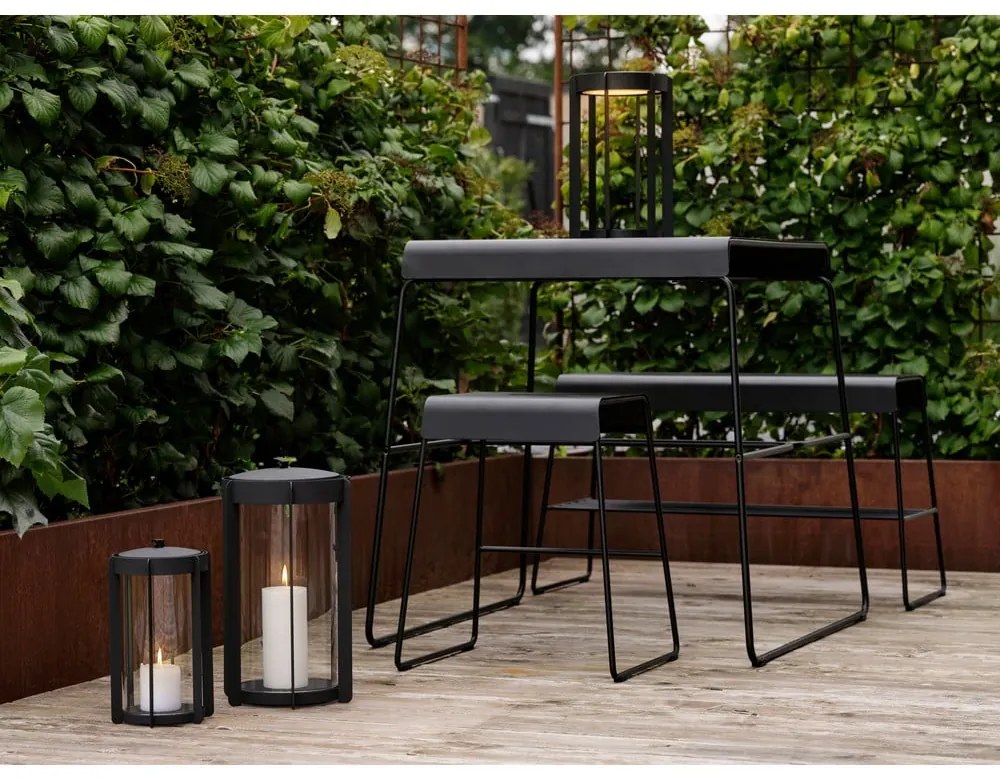 Fekete fém ülőkés cipőtartó A-Bench – Zone