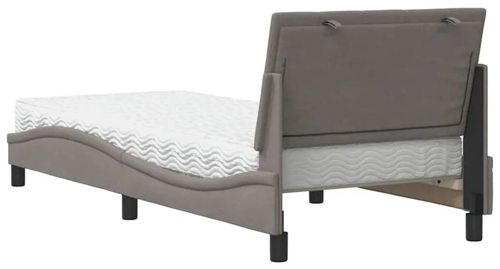 tópszínű szövet ágy matraccal 90x190 cm