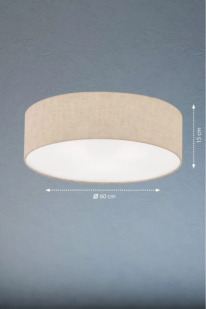 Bézs mennyezeti lámpa textil búrával ø 60 cm Thor – Fischer &amp; Honsel