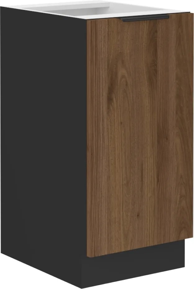 Alsó szekrény, okapi dió/fekete, MENZO 40 D 1F BB